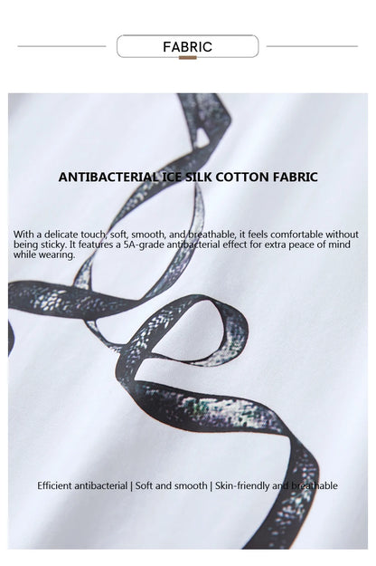 Damen T-Shirt im Minimalismus-Stil mit coolem Druck aus antimikrobieller Baumwolle
