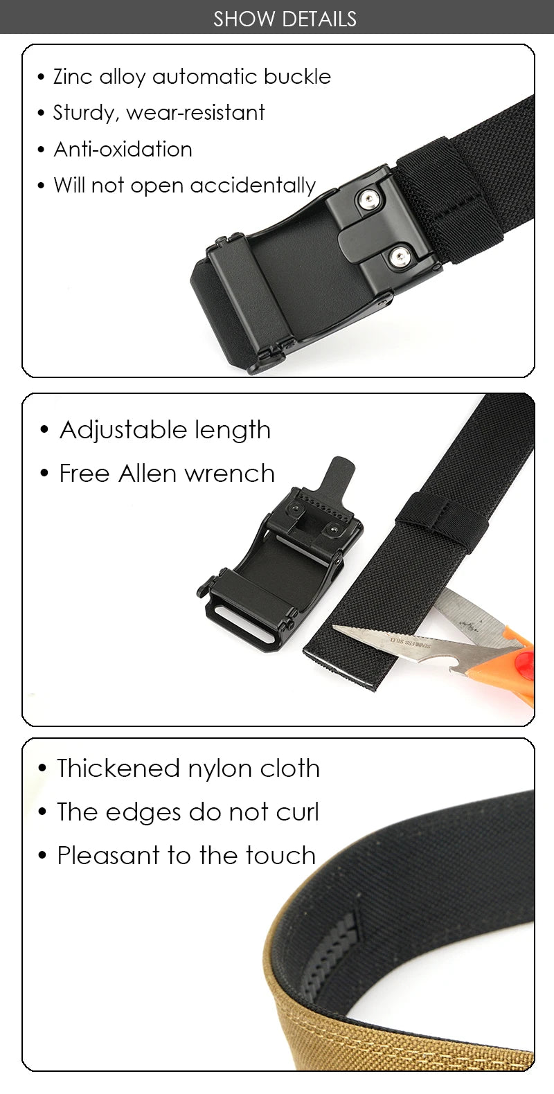 Herren-Taktischer Gürtel Mit Automatischer Schnalle Aus Robuster Nylon-Verarbeitung Für Outdoor-Einsatz