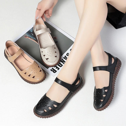 AIYUQI 2025 neue frauen sandalen Flache sohlen nicht-slip hohl frauen schuhe Sommer große-größe weibliche sandalen