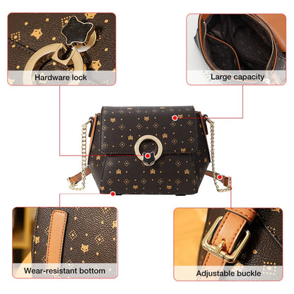 Damen Schultertasche aus PVC-Leder Crossbody-Stil für Alltag