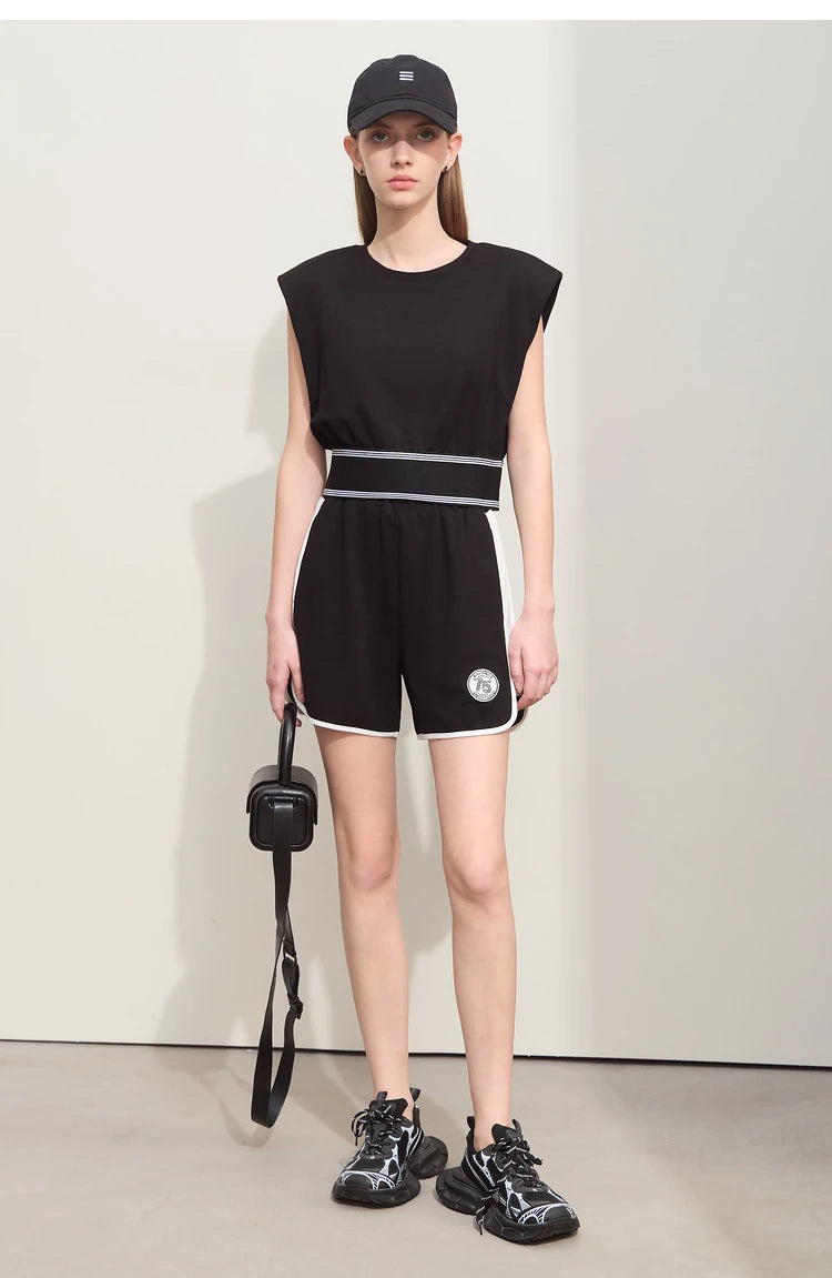 Damen Shorts im Minimalismus-Stil mit neuer Stretch-weite und ärmellos