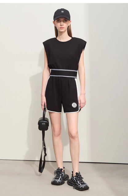 Damen Shorts im Minimalismus-Stil mit neuer Stretch-weite und ärmellos