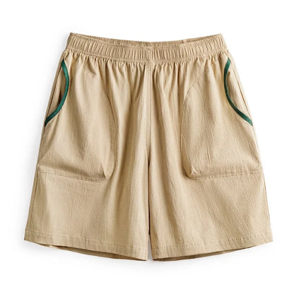 Männer Shorts aus atmungsaktiver Seersucker-Textur mit elastischer Taille und Kontrastfarbe