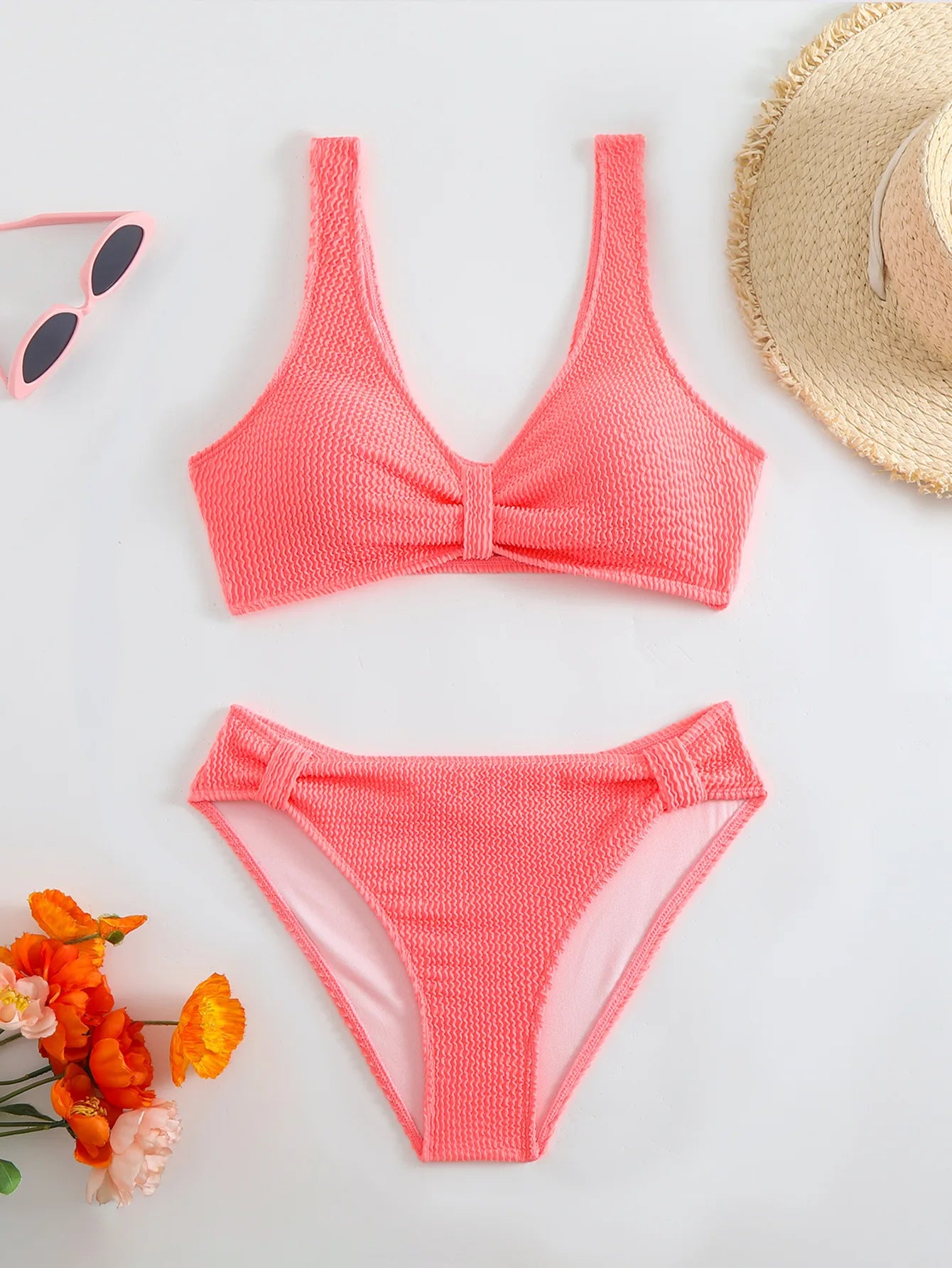 Braunes Bikini-Set mit Push-up-Effekt – verführerische Bademode für Strand und Pool