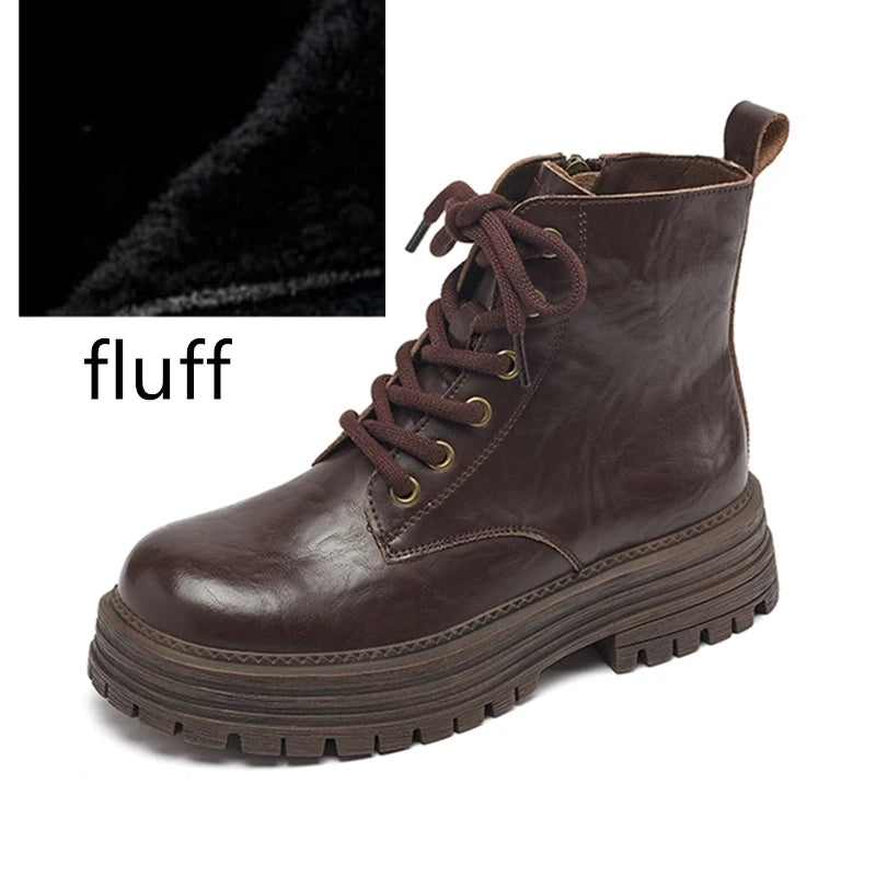 AIYUQI Women's Ankle Boots 2025 New Anti-slip Desert Short Boots Women Winter Platform British Style Women's Booties