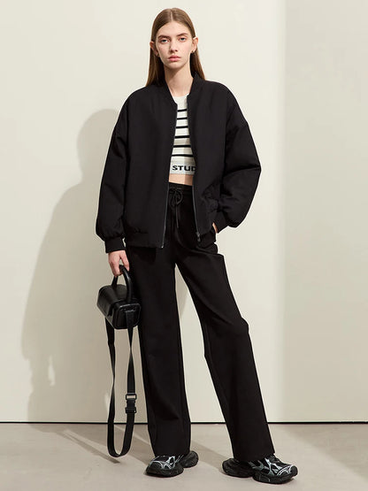 Damen Parka im sportlichen Stil mit Baseballkragen und Stickerei