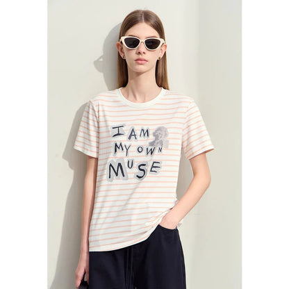 Rundhals T-Shirt für Damen