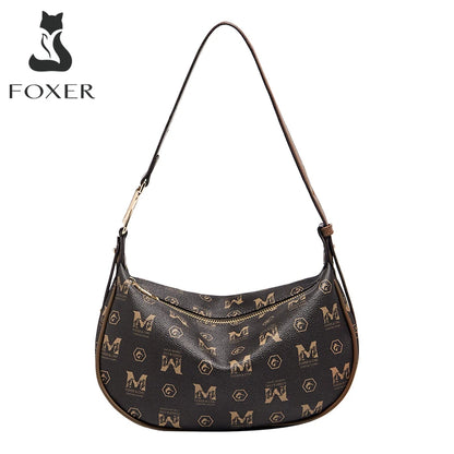 Damen Schultertasche aus PVC-Leder im Retro-Hobo-Stil mit großem Fassungsvermögen