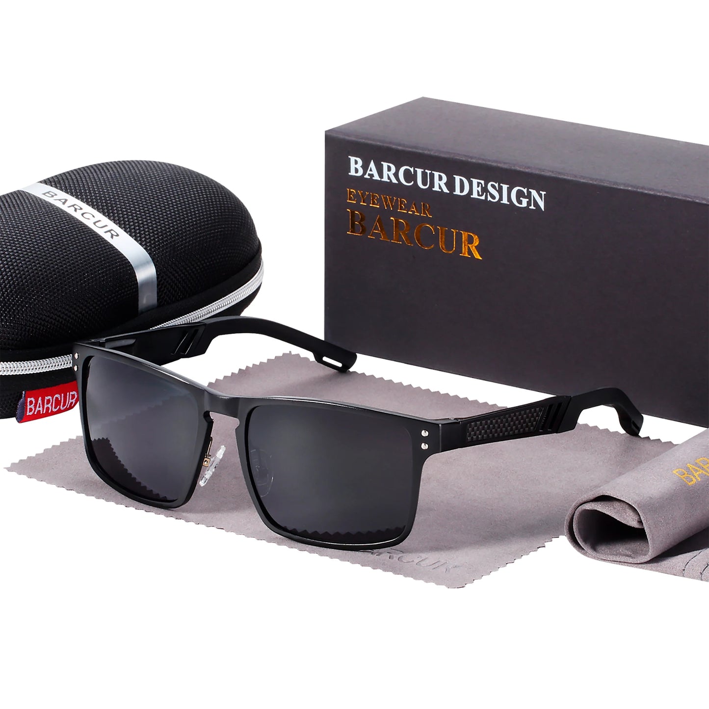Sonnenbrille Al-Mg quadratisch polarisiert Spiegel Sport Herren Damen
