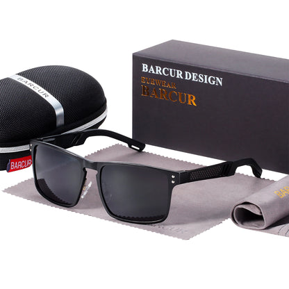 Sonnenbrille Al-Mg quadratisch polarisiert Spiegel Sport Herren Damen