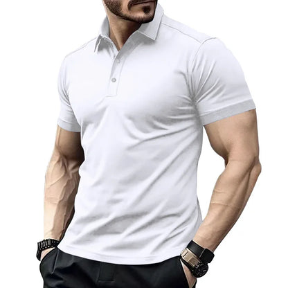 Herren-Poloshirt mit Brusttasche und kurzen Ärmeln in einfarbigem Design – ideal für den Sommer