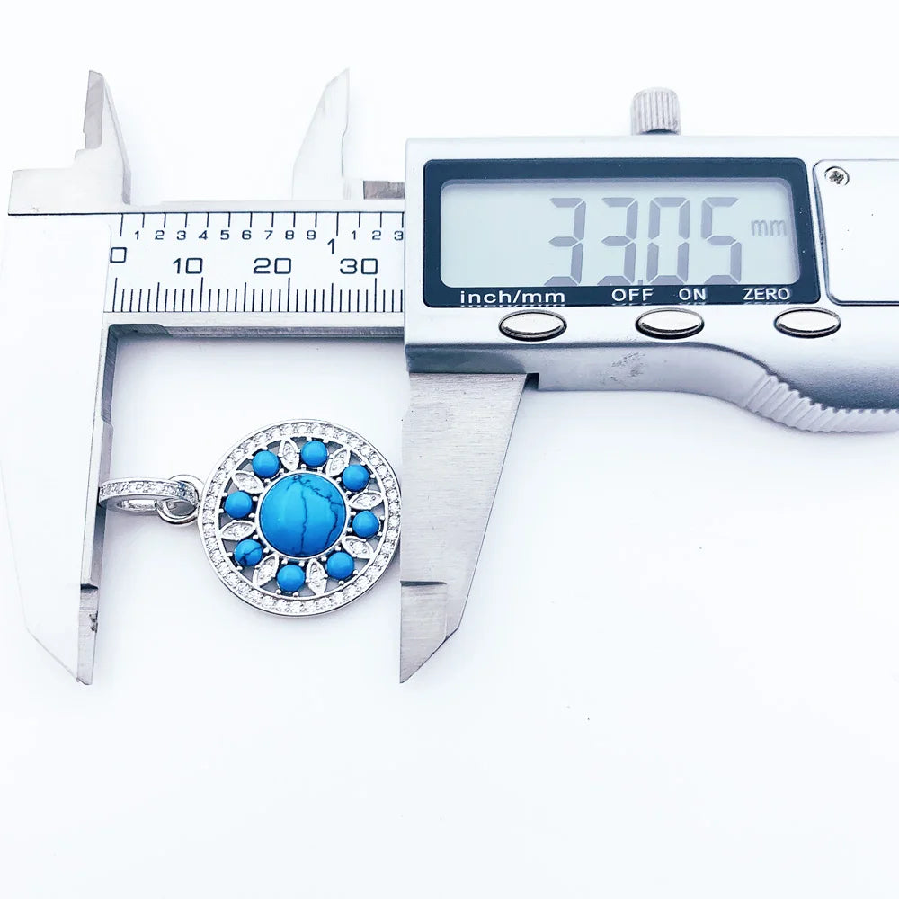 Damen-Charm-Anhänger Ornament blau trendig aus Sterlingsilber