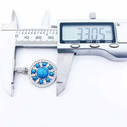 Damen-Charm-Anhänger Ornament blau trendig aus Sterlingsilber