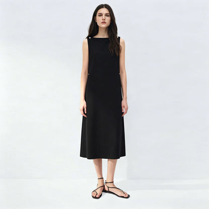 Elegantes Schulterfreies Midi Sommerkleid Mit Lockerer Passform Für Damen