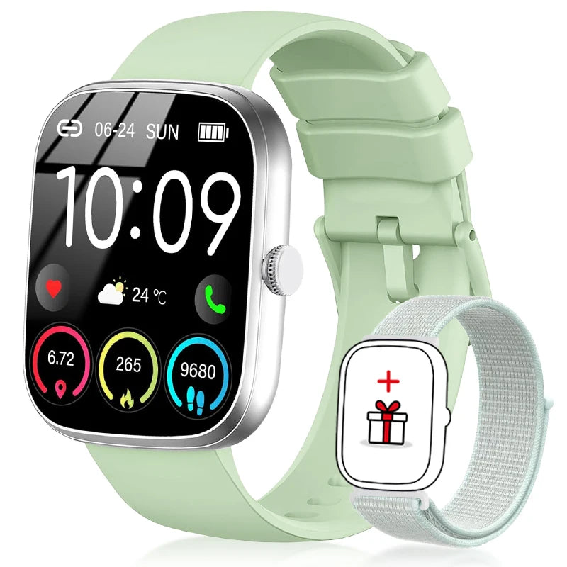 LIGE AI Sprachassistent Smart Watch für Männer Frauen 1,96" HD Touchscreen Fitness Tracker Drahtloser Anruf IP68 Wasserdichte Smartwatch