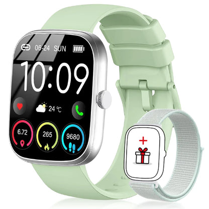 LIGE AI Sprachassistent Smart Watch für Männer Frauen 1,96" HD Touchscreen Fitness Tracker Drahtloser Anruf IP68 Wasserdichte Smartwatch