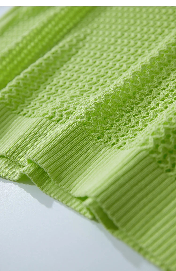 Damen V-Ausschnitt Pullover Viskose ärmellos Lochmuster Sommer
