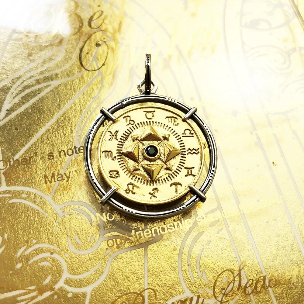 Damen-Charm-Anhänger Amulett magisch Natur Elemente aus Sterlingsilber