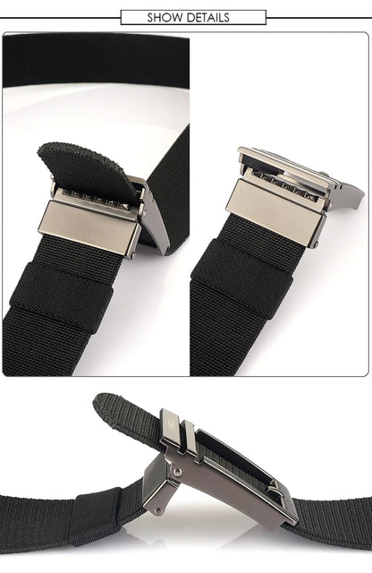 VATLY Herren Stretch-Gürtel 38mm mit Automatik-Schnalle aus Nylon