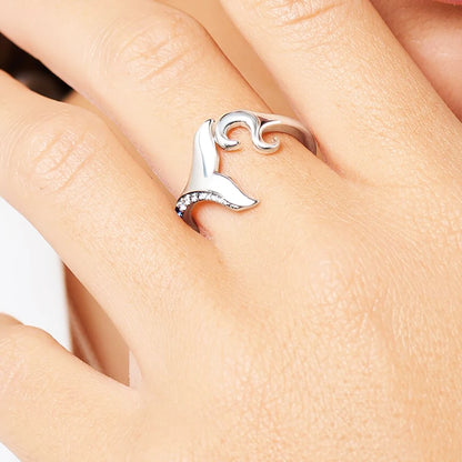 Damen-Schmuckset Delfin Ring Ohrstecker Anhänger trendig aus Sterlingsilber