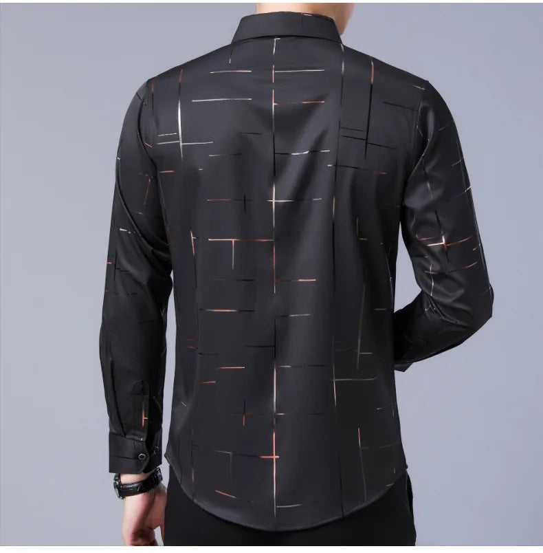 Langarm- und Kurzarm-Herrenhemd in Schwarz und Weiß – Slim Fit Business- und Bürohemd in Unifarben