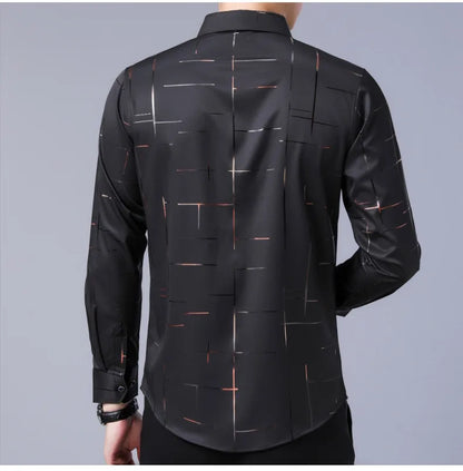 Langarm- und Kurzarm-Herrenhemd in Schwarz und Weiß – Slim Fit Business- und Bürohemd in Unifarben