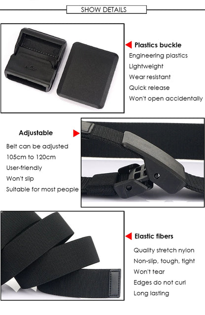 Unisex Elastischer Gürtel für Outdoor Aktivitäten Leicht Flexibel zum Wandern und Angeln Metallfrei