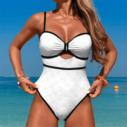 Damen-Badeanzug Cut-Out High-Leg Monokini Weste gepolstert 2026
