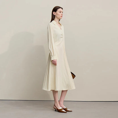 Elegantes V-Ausschnitt Damenkleid Asymmetrisch Für Reisen