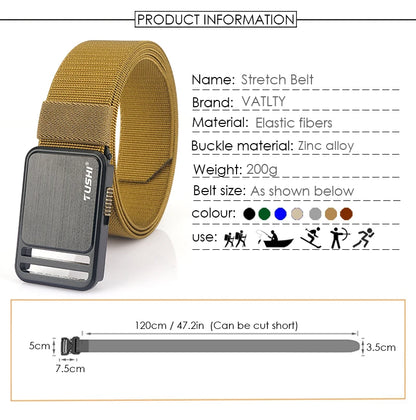 Herren-Gürtel Elastisch 35 mm Breite Mit Steck-Schnalle Für Outdoor-Aktivitäten Camping