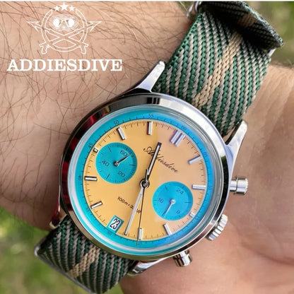 Herren-Chronograph mit Nylonarmband und Bubble-Mirror-Glas