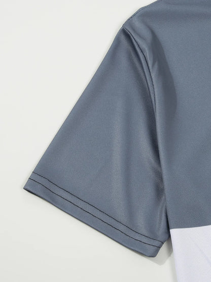 Kurzärmeliges Herren-Poloshirt mit Stehkragen im Camouflage-Design – lässig und in großen Größen erhältlich.