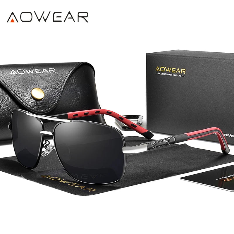 AOWEAR männer Polarisierte Verspiegelte Sonnenbrille für Männer Frauen Luxus Qualität Retro Rechteck UV400 Fahren Sonnenbrille gafas de sol