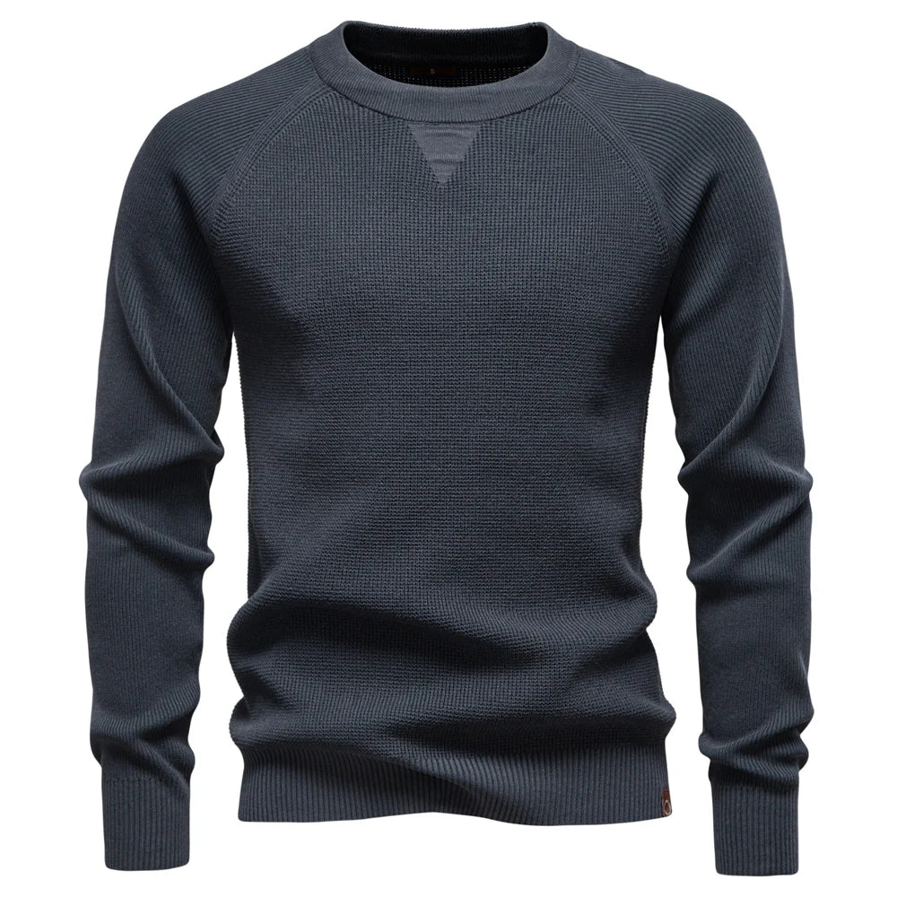 Herren Langarmshirt Mit Rundhals Aus Komfortablem Stoffmix