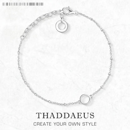 Damen-Armband filigran runde Ösen verstellbar aus Sterlingsilber