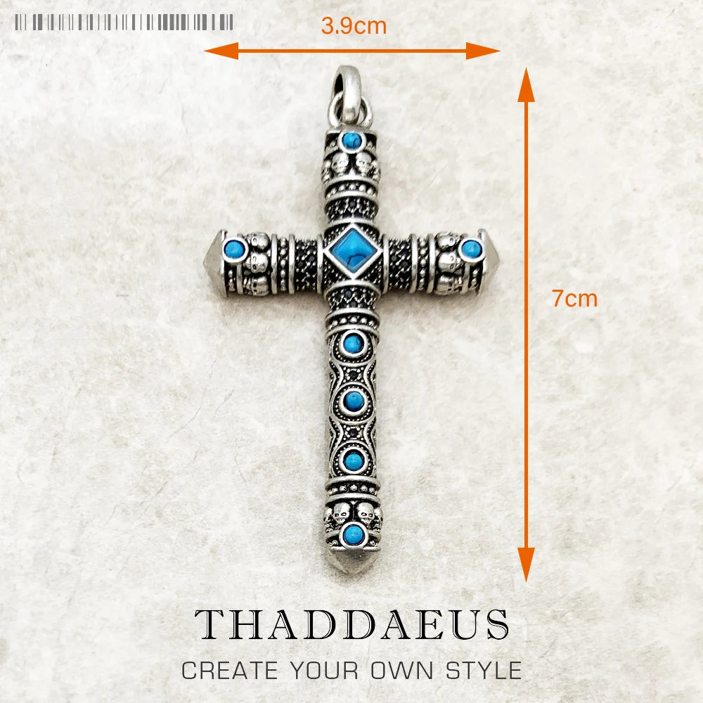 Damen-Charm-Anhänger Kreuz und Krone majestätisch II aus Sterlingsilber
