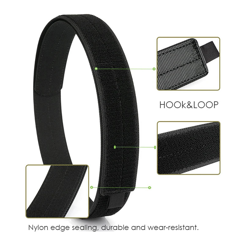 Herren-Taktischer Innengürtel aus Nylon mit Klettverschluss, 4,3 cm Breite, Verstellbar 105–135 cm
