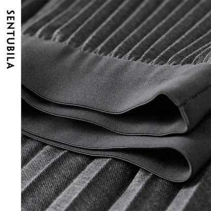 Damen Faltenrock im eleganten A-Linien Schnitt mit hoher Taille für Winter