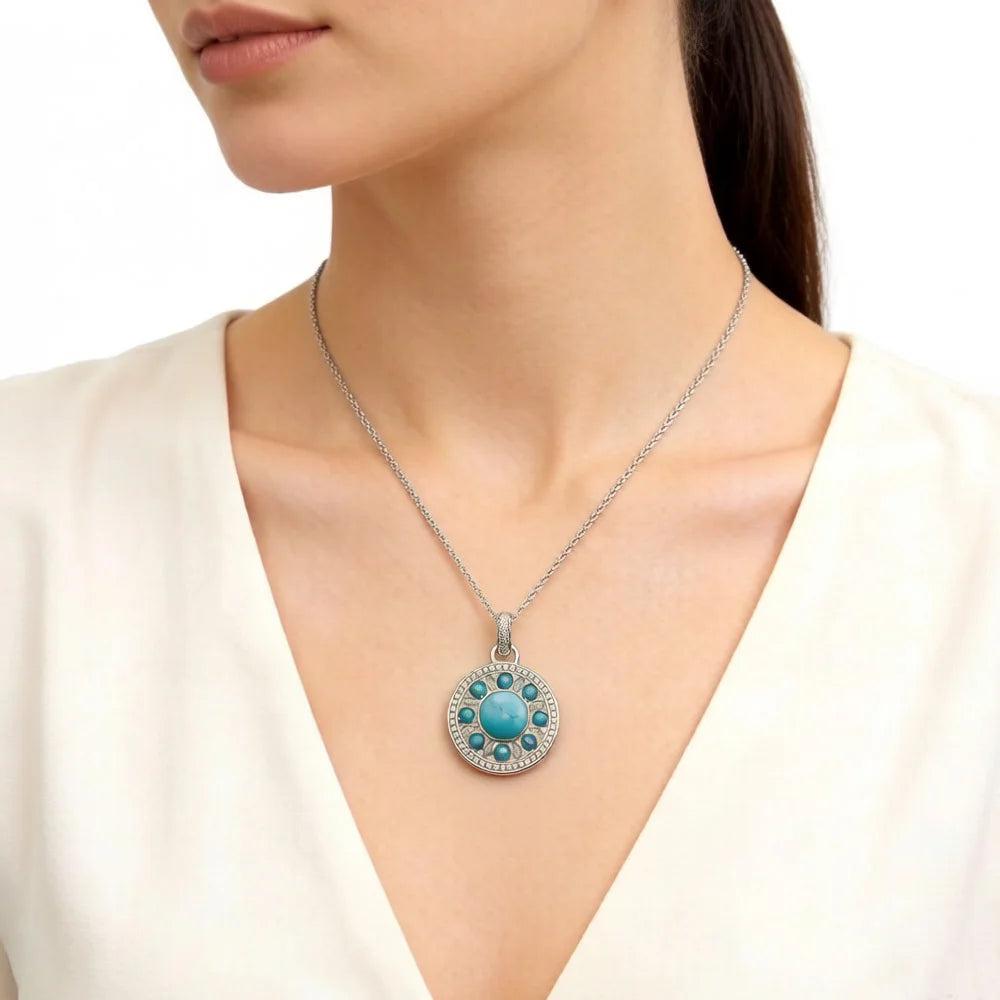 Damen-Charm-Anhänger Ornament blau trendig aus Sterlingsilber