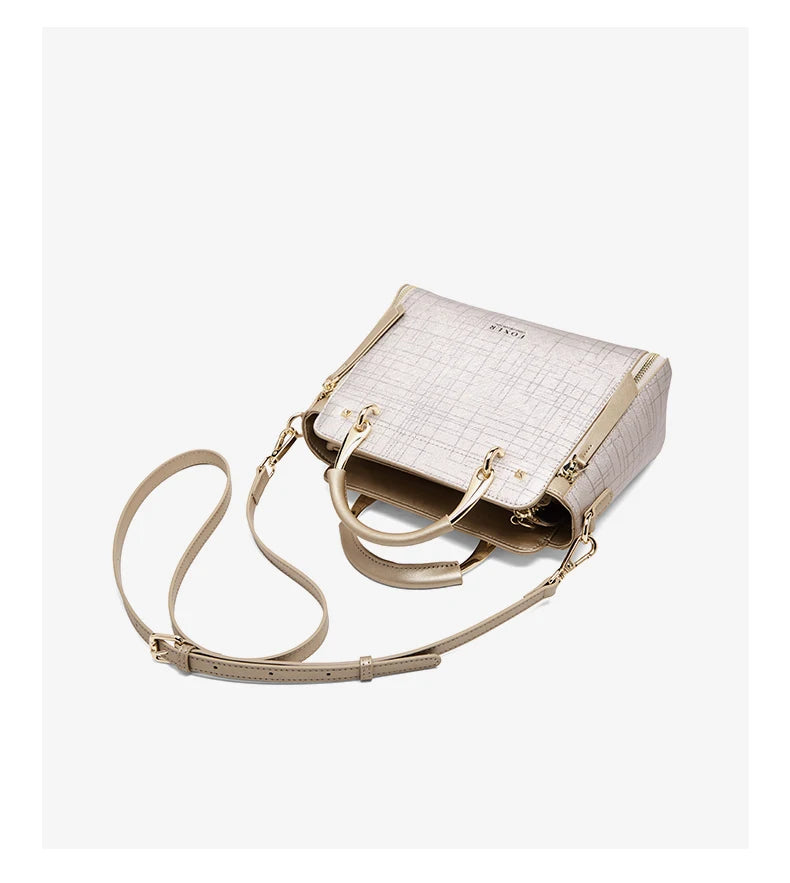 Damen Schultertasche aus Split-Leder mit Luxus-Design Crossbody