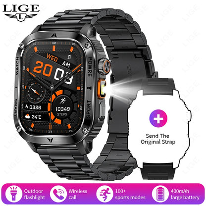 Männer Smartwatch mit 2,01 Zoll HD Bildschirm und Bluetooth-Anruf-Funktion
