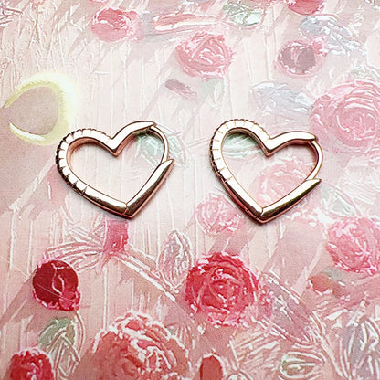 Damen-Creolen Herz Roségold romantisch Winter aus Sterlingsilber