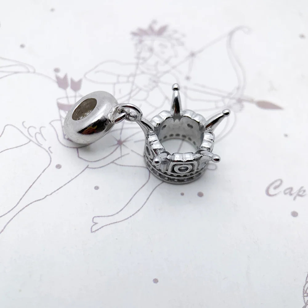 Damen-Charm-Anhaenger Krone Vintage aus Sterlingsilber