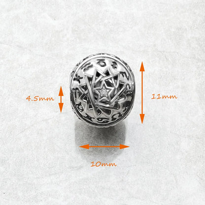 Runder Sterlingsilber-Charm mit Sternzeichen, Maße ca. 11×10×4,5 mm