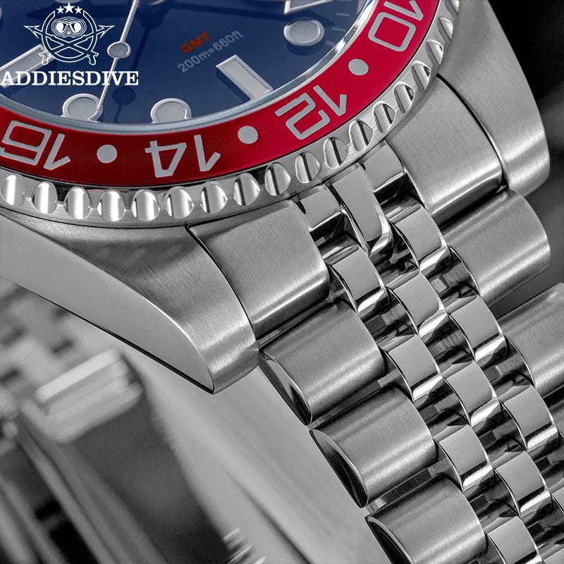 Herren-Taucheruhr mit GMT-Funktion und Keramiklünette