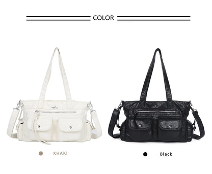 Damen-Schultertasche Mit Mehrfachtaschen Und Handyfach Im Vintage-Stil Alltagsbegleiter