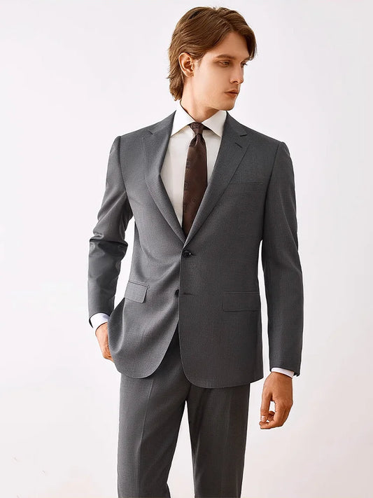 Eleganter Herrenanzug aus 70% Wolle in Tiefblau – Slim Fit, Doppelreihig, mit Weste und Hose – Perfekt für Hochzeiten und formelle Anlässe