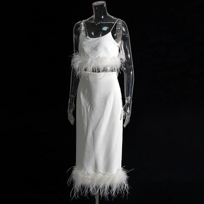 Elegantes ärmelloses Damen-Minikleid mit V-Ausschnitt und Kettendetails im Patchwork-Design