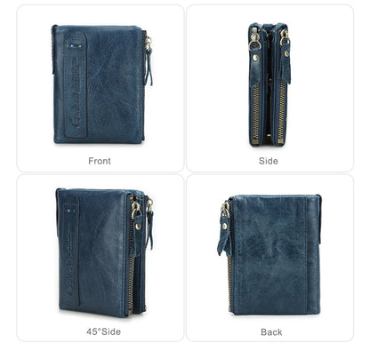 Damen Echtleder Geldbörse Bifold Vintage Portemonnaie Kartenhalter Münzbörse Geldclip