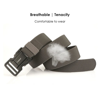 Herren-Gürtel Elastischer Gürtel Mit Metall-Schnellverschluss Für Outdoor Und Alltag Verstellbar Blau